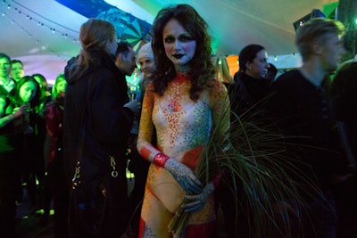 Guests were also used as part of the decor transformation: Costumed performers passed out sea grass reeds to audience members. 'We didn't feel the transformation would be complete without enrolling the guests into the theme,' said Reverdy.