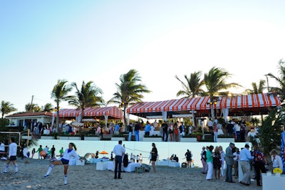 The brand mirrored the entire stretch of lower beach wall to reflect the activities taking place on the sand as well as disguise the concrete form that was built as a barricade to high tide during hurricane season.