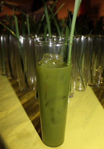 Jack Rose's Verdant Passion combined mescal, honey syrup, elderflower liqueur, and vegetable juice of kale, apple, spinach, ginger, romaine, cucumber, celery, parsley, and lemon.