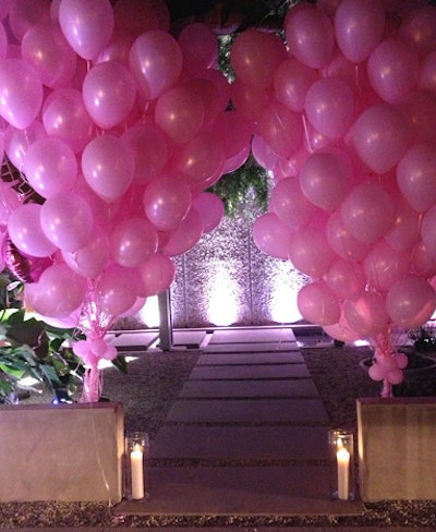 A grand entry of pink helium balloons welcomed guests to a private manse in Beverly Hills for Vogue Eyewear's launch.
