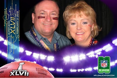 Super Bowl XLVII branded photo booth picture