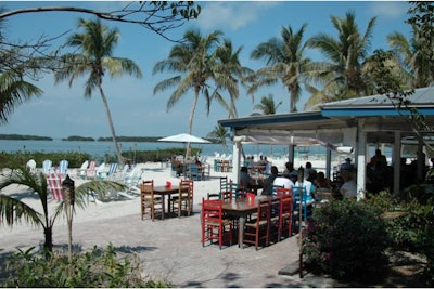 View from the side bar of the beach cafe