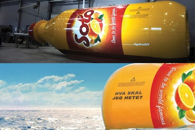The bottle has insurance and navigation lights; it's also plied with solar panels, satellite-connection, and tracking technology.