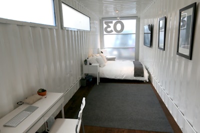 Three pop-up hotel rooms were also housed inside the shipping containers.