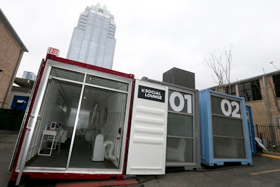 To promote the upcoming Defiance, Syfy set up a makeshift 'Container Village' in a downtown Austin parking lot.