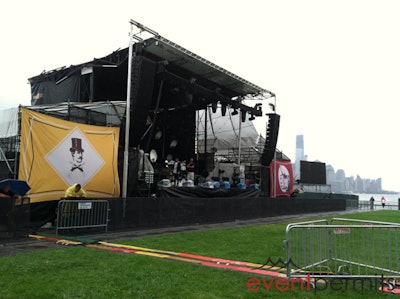 Assembled stage for Mumford & Sons concert