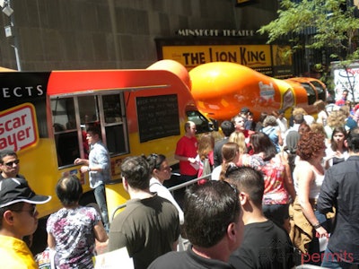 The Oscar Mayer Wienermobile takes over Times Square