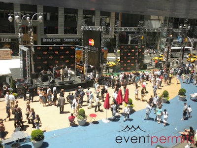 MasterCard event on Military Island in Times Square