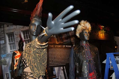 Highlighting the past culture of the U.K., the 'Story of Punk' installation, styled by ExtraExtra creative director Nicky Balestrieri and stylist-designer Vaughan Alexander, featured mannequins with mohawks dressed like the rockers and rebels of the movement. Inspired by icons Malcolm McLaren, Vivienne Westood, and the Sex Pistols, the styles of the 1970s are still very much present in today's trends. A plaque present at the display explained the movement and the 'story of punk.'