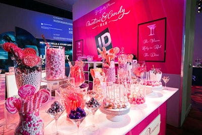 ID—which airs shows such as Dates From Hell, Deadly Affairs, and Frenemies—had a 'guilty pleasures bar' that offered a decadent array of candy and cake pops, as well as giveaways of nail polish and T-shirts printed with 'Diva,' 'Vixen,' and 'Ladykiller.'
