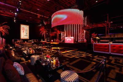 Colin Cowie returned to produce Cash Money Records' annual pre-Grammy awards party this year. The event had a vintage Las Vegas theme—think Rat Pack mixed with Crazy Horse. At the entrance to the soundstage at the Lot in West Hollywood was a vintage 1951 Cadillac convertible. Throughout the space inside were palm trees and a section of cabanas.