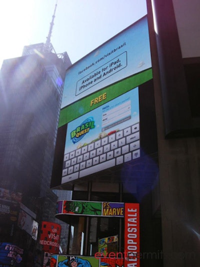 “Brasil Quest” video game app event in Times Square