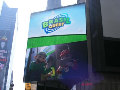 “Brasil Quest” video game app event in Times Square