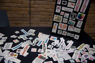 Another station had the directive 'Express Yourself,' and guests could apply temporary tattoos from Tattly.