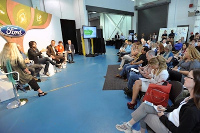 Actor Adrian Grenier spoke to bloggers at the 2012 'Forward with Ford' conference about SHFT, a multimedia environmental sustainability platform that partnered with the automaker.