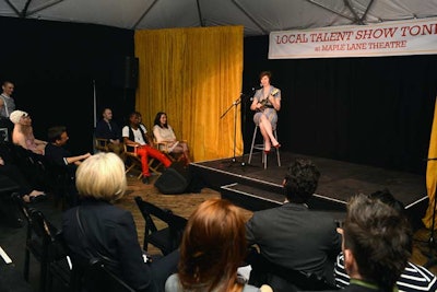 For Showville, Empire Entertainment recreated a quintessential community center hosting a talent audition. A series of bleachers were placed against one wall, while the auditions themselves took place on a center stage with hopeful talent lined up against a secondary wall.