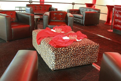 Deco arm chairs an animal print ottoman