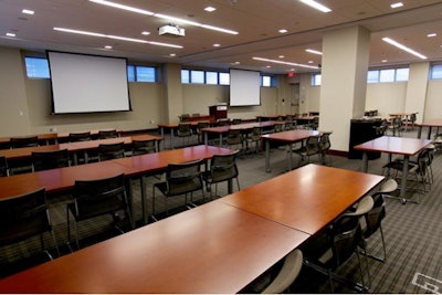 Classroom set for 90 people in Room A & B