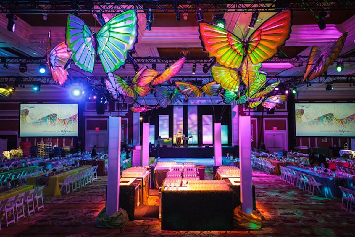 Butterflies Brighten Up Cavernous Event Space in Las Vegas BizBash