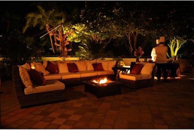For intimate outdoor events, we offer plush seating, fire pits, and landscape lighting to create a relaxed atmosphere.