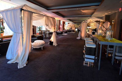 'Placing tent frames in an interior space helps create an intimate environment by using overhead space that often gets ignored,' said Dwayne Ridgaway of Perfect Surroundings.