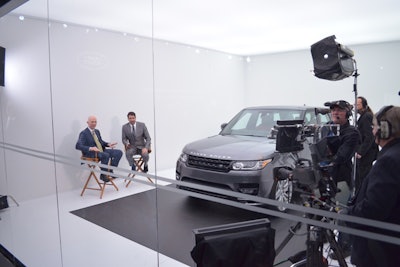 Immediately following the unveiling, the global audience watching via live stream were treated to an extra 30 minutes of live introduction to the vehicle, along with a Q&A, hosted by Land Rover global brand director John Edwards and design director Gerry McGovern. Imagination built a 108- by 86-foot soundproof studio glass box.