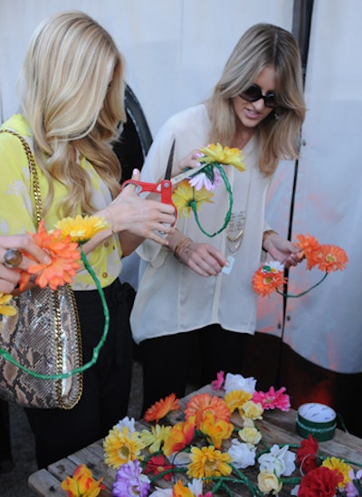 In Los Angeles in the days before Coachella kicked off, jewelry brand Haute Betts hosted a party with a floral garland-making station, where guests could create their own festival-ready looks—and wear them to contribute an on-brand, boho-chic atmosphere in the party space.