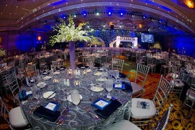 For the Give Kids The World gala that we host every year, we were inspired by the organization’s “Star Tower” and came up with a starry night theme.