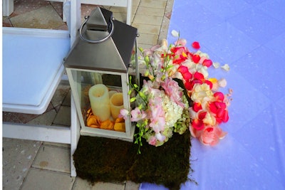 Set on a moss box with florals