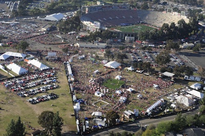 Festival with multiple sized and shaped tents