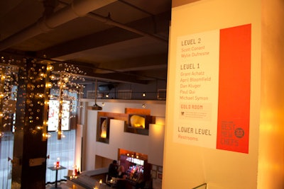 Adhesive signage placed on the walls helped direct guests around the space.