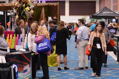 Attendees connected with exhibitors on the trade show floor at BizBash IdeaFest South Florida.