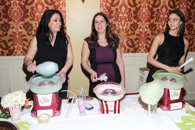 Guests could twirl their own sticks of pastel cotton candy.