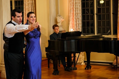 Members of the Washington National Opera's Domingo-Cafritz Young Artist Program performed classic Italian opera arias in the parlor as guests entered.