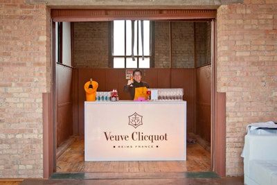 The event had 'bubbles' in its title for a reason. Not only were there plenty of Veuve Clicquot champagne bars in the Skyline Loft, but there was also an illuminated bar in the venue's spacious elevators. Guests sipped on flutes of the sparkly drink on their way up to the event.