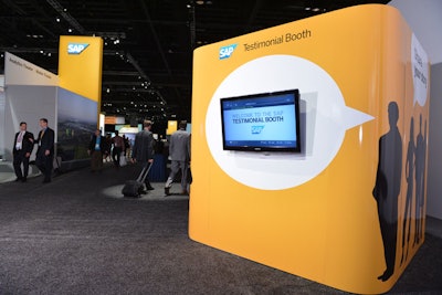 SAP is inviting customers to record testimonials in enclosed booths on the show floor.