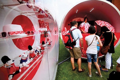 A pop-up in London included the Target Go Tube that offered free goodies.