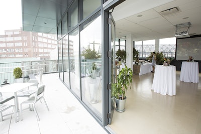 Café and outdoor terrace view