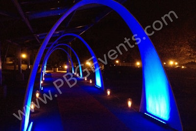Illuminated Spandex Arch and LED Up Lights