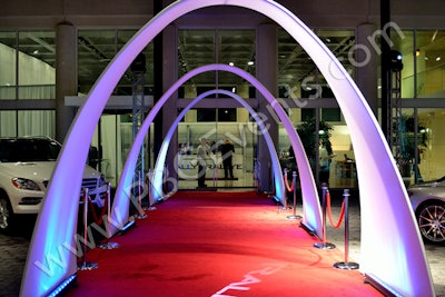 Illuminated Spandex Arches and LED Up Lights