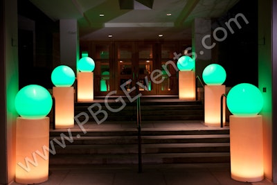 Poly Columns with Glow Globes