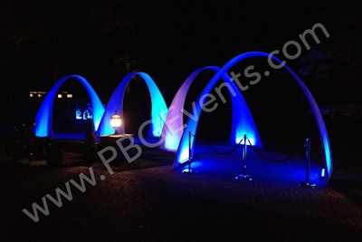 Illuminated Spandex Arches with LED Up Lights