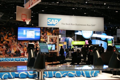 In the new Showcase area, SAP displays six examples of how its products are used in consumer applications, including an app created for the 2013 Sony Open tennis tournament.