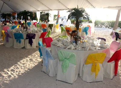 Large Tent with Colorful Décor Overlooking the Water