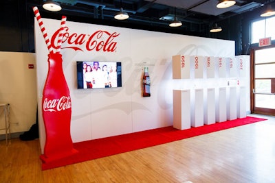 Coca-Cola received the Brand Icon award, a new category, for its creativity in marketing. A display included several styles of bottles that the company has used over the years, vintage Coke commercials, and facts from the 127-year-old brand's history.