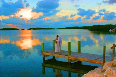 Captured Moment with Blue Sunset on Pierre’s Dock