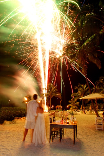 Private Firework Show During Reception
