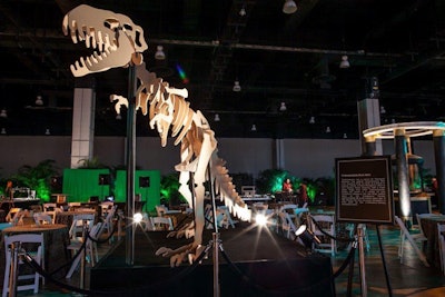 A model T. rex was among the exhibits for the National Museum of Natural History section. Linens came in cheetah, leopard, and other animal prints.