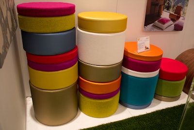 Igloo Play's stool cushions mix and match to make bold, colorful seating.