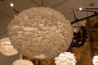 Vita's Eos lamp is made with 4,000 feathers and retails for $500. A smaller version holds 1,800 feathers and sells for $120.